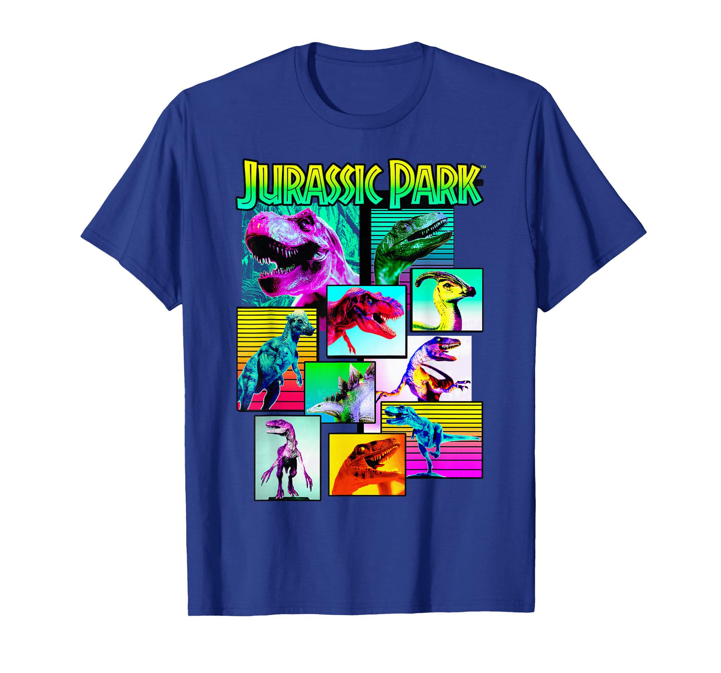 Jurassic Park Dinosaurs of The Park Neon Retro T-Shirt Small