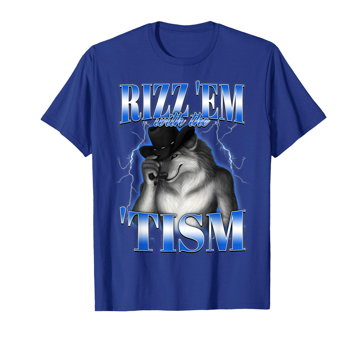 Autism Rizz Em with The Tism Meme Autistic Alpha Wolf Funny T-Shirt