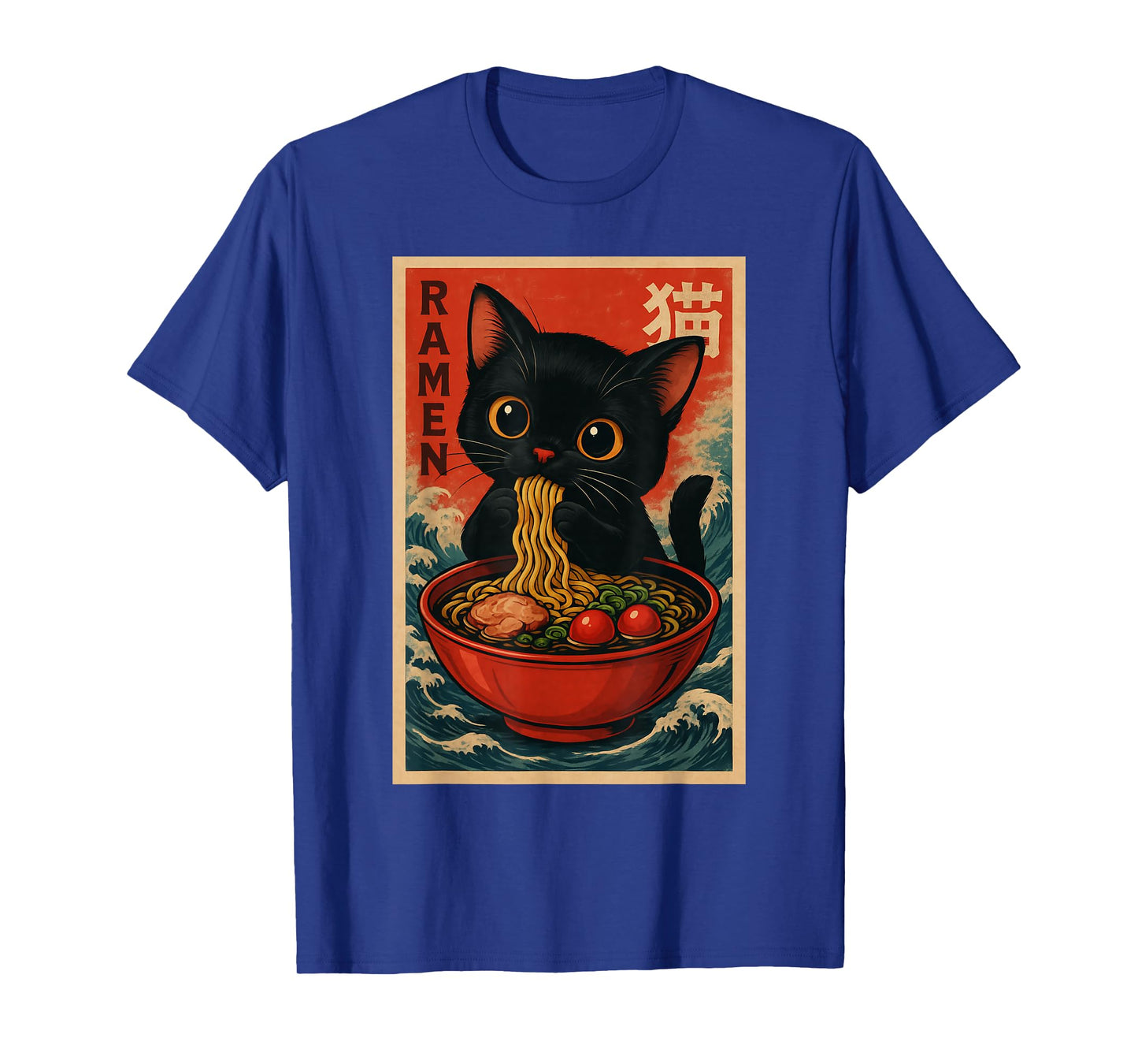 Kawaii Anime Cat Ramen Funny Graphic Tees Men Women Kids T-Shirt