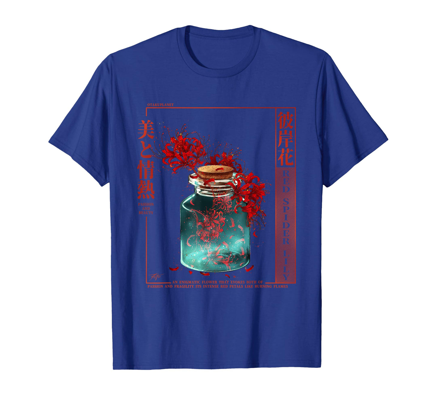 Spider Lily in Japanese Anime Red Spider Lily Aesthetic T-Shirt