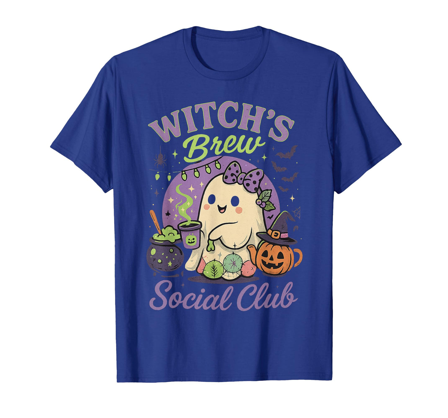 Witch's Brew Social Club Cute Ghost Cauldron Coffee T-Shirt