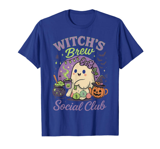 Witch's Brew Social Club Cute Ghost Cauldron Coffee T-Shirt