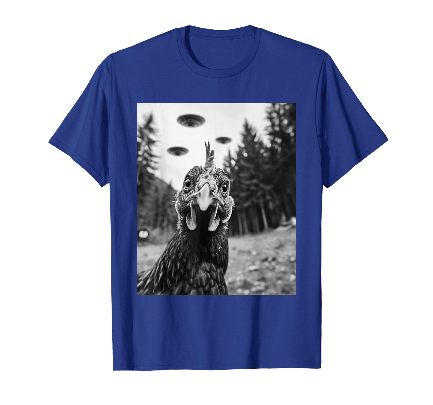 Selfie - Funny Alien Selfie Chicken UFO T-Shirt
