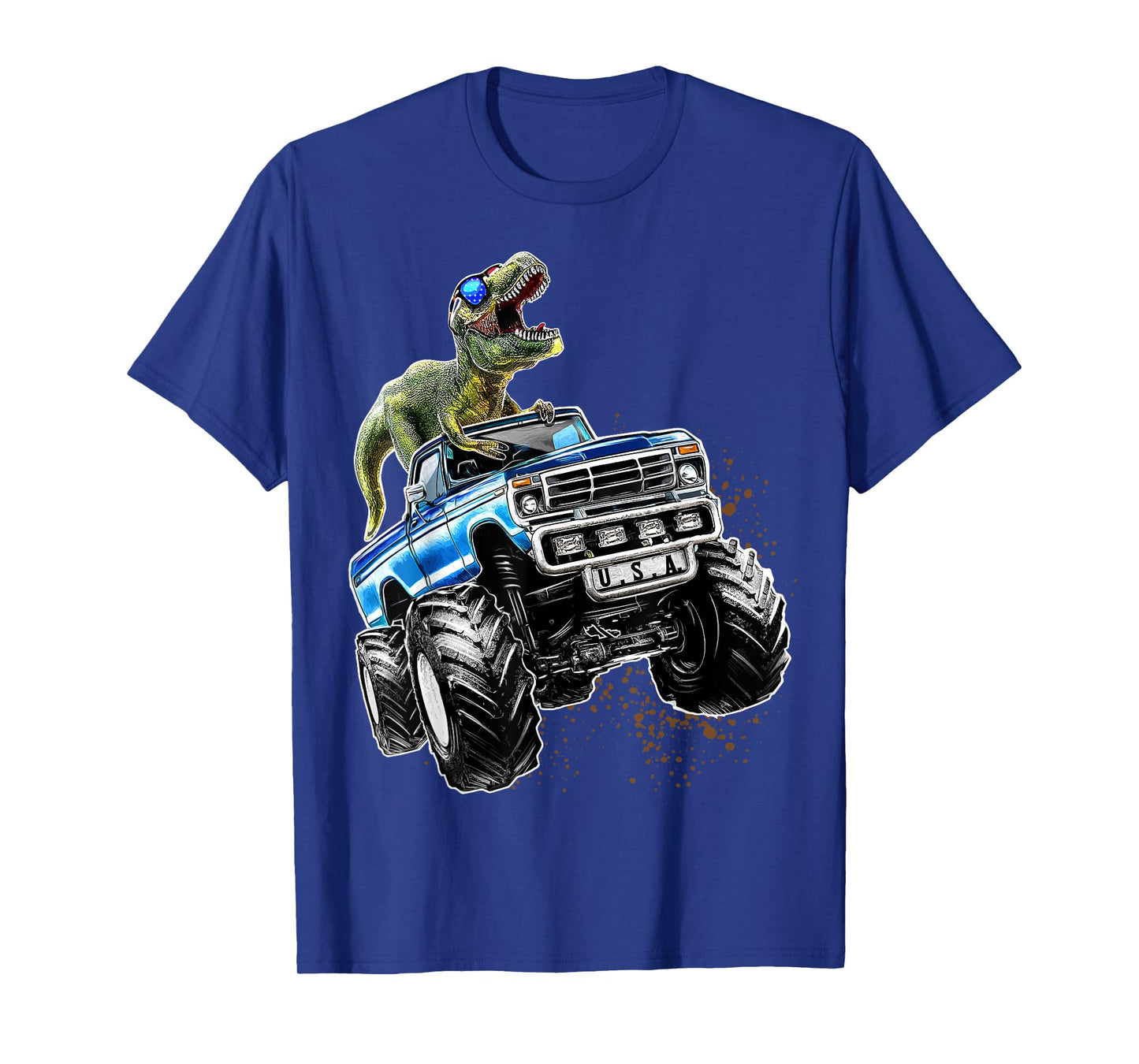 T Rex Dinosaur Monster Truck Patriotic Birthday Gift Boys T-Shirt