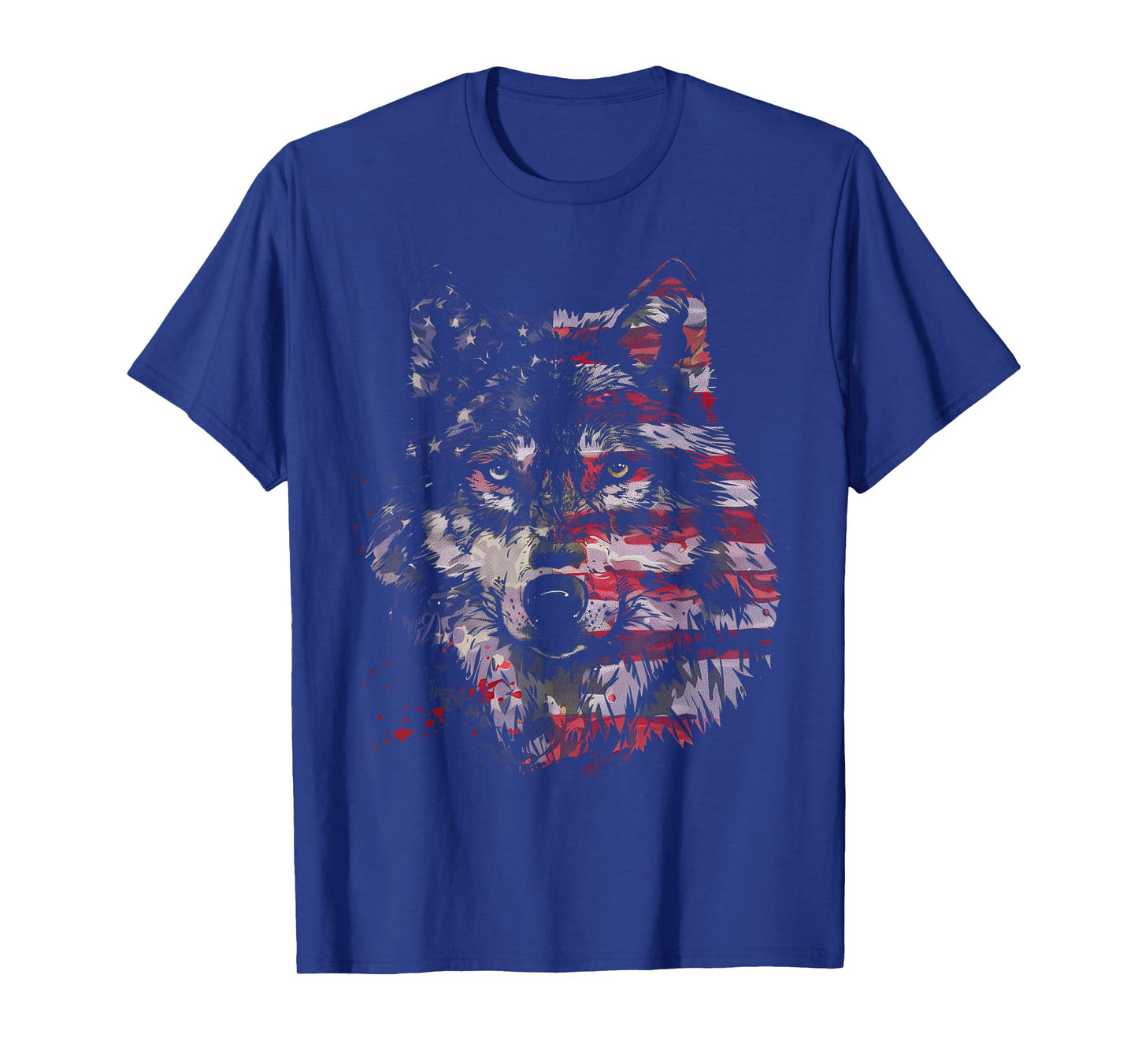 Wolf American Flag USA Patriotic Wolf Lover T-Shirt