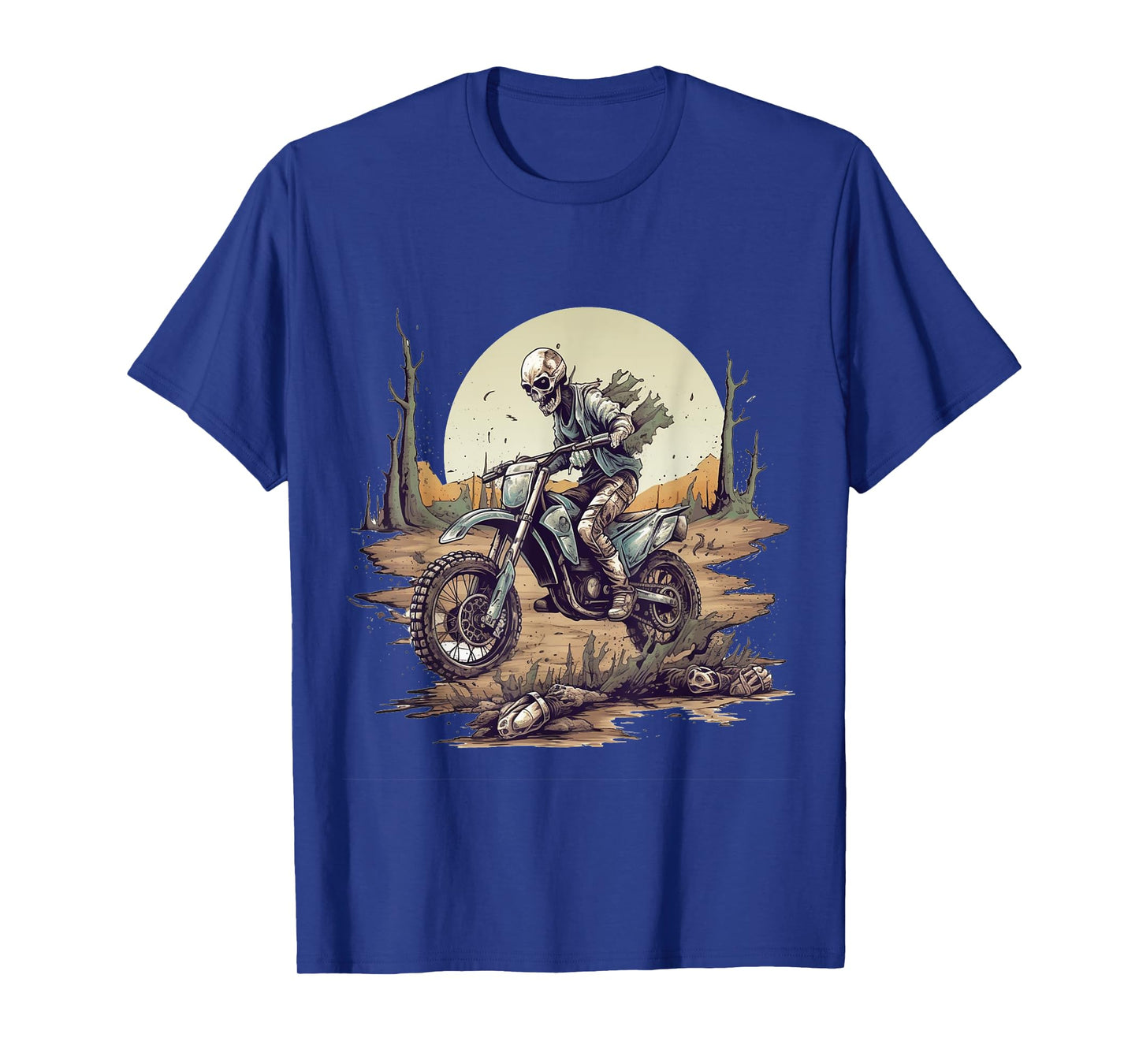 Zombie Riding Dirt Bike Halloween Motorcyle Motocross Rider T-Shirt