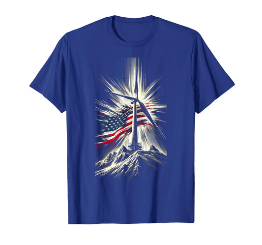 Wind Turbine Technician American Flag T-Shirt