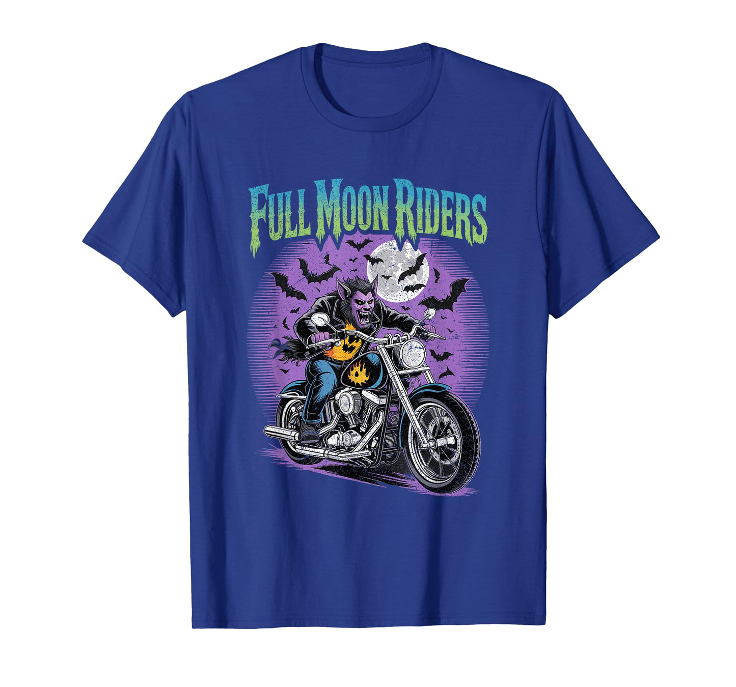Full Moon Riders Werewolf Motorcycle Halloween T-Shirt