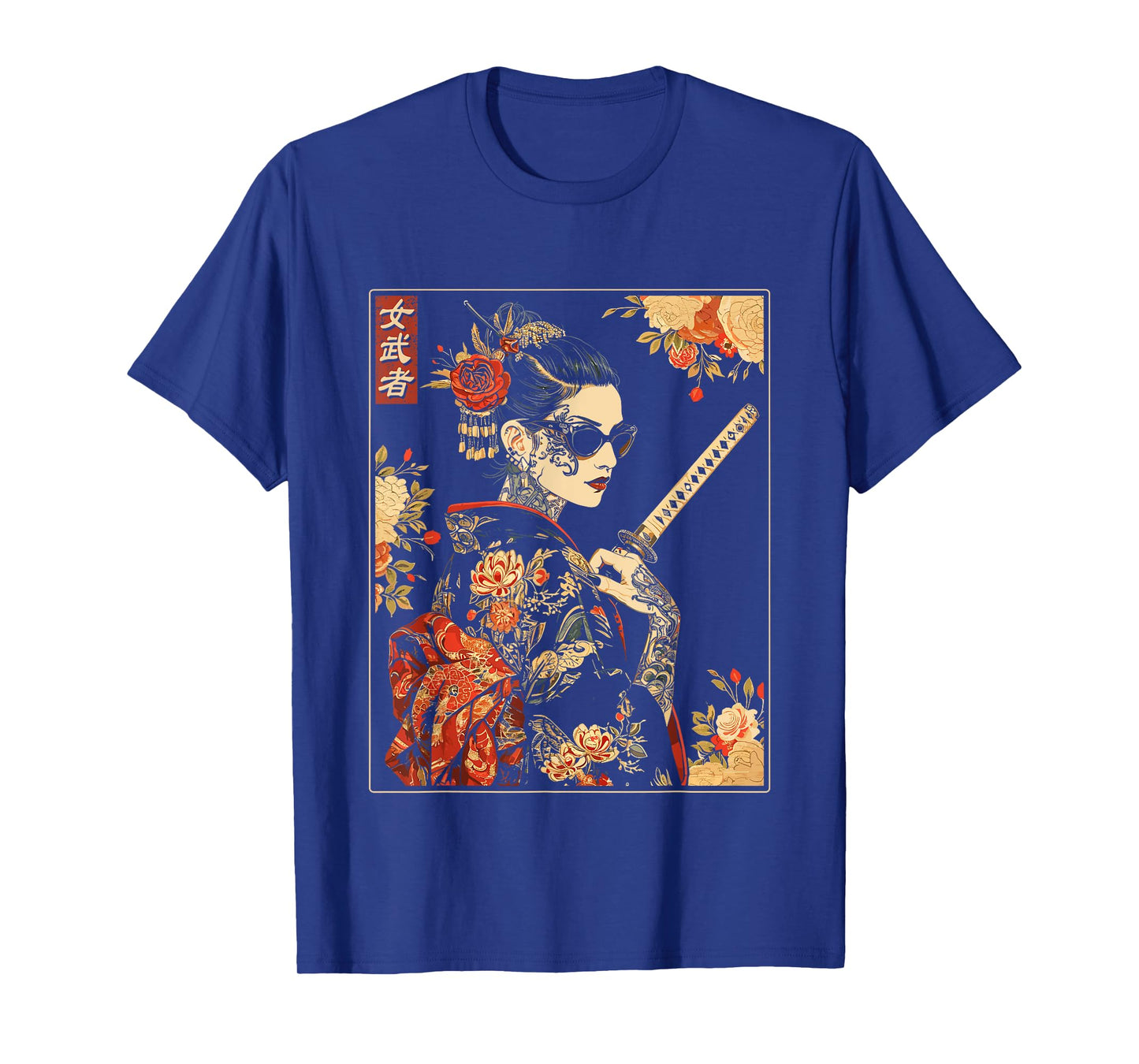 Japanese Gothic Samurai Art Woman With Katana Sword T-Shirt