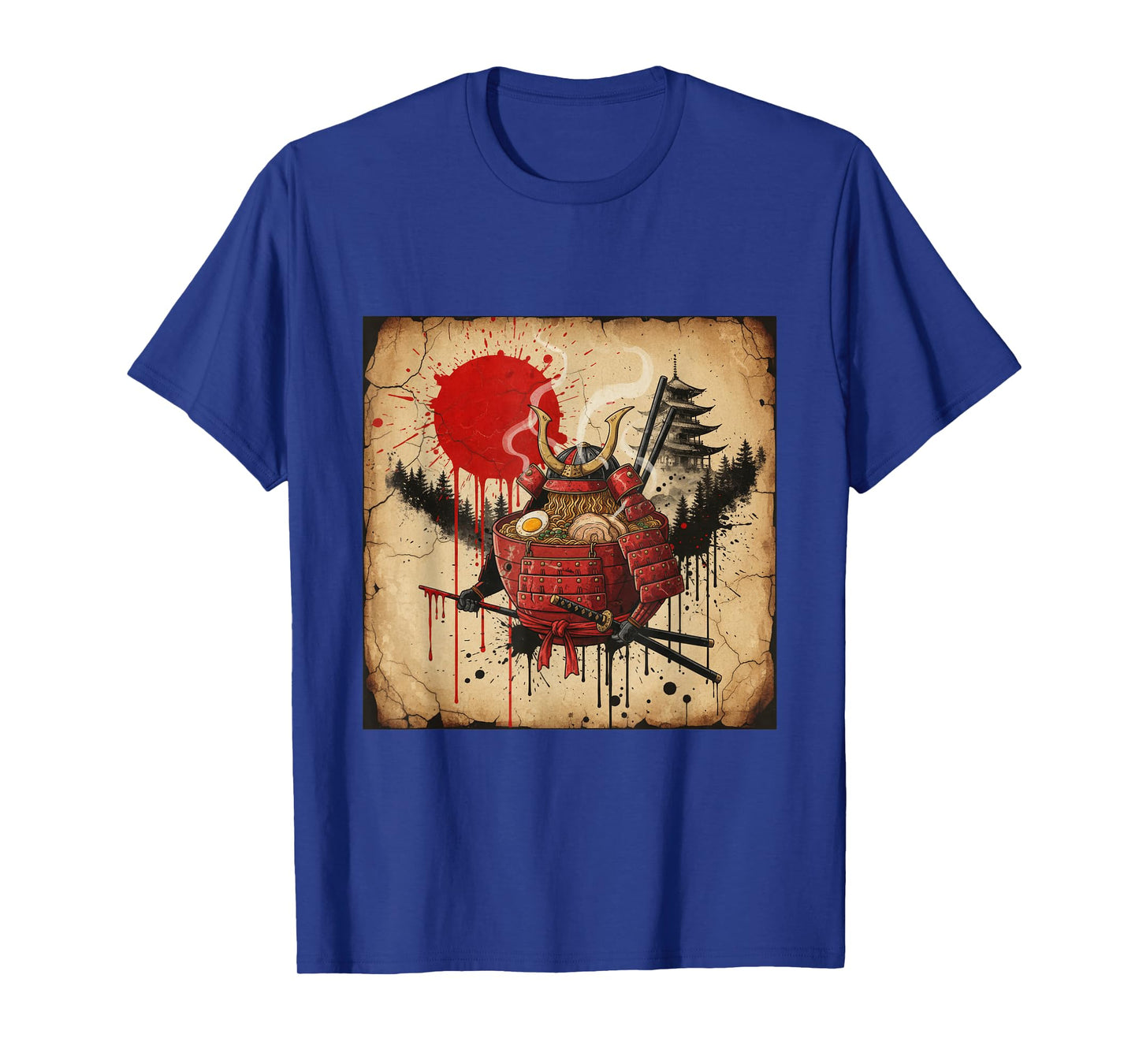 Samurai Ramen Bowl Japanese Parody Warrior Art T-Shirt