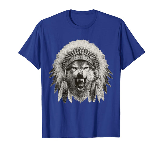 Feathered Aztec Wolf Maya Mexican Mayan Indigenous Azteca T-Shirt