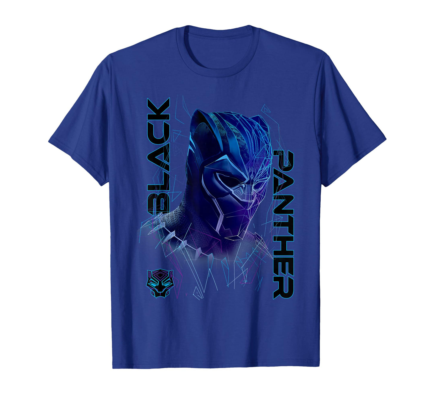 Marvel Black Panther Movie Geo Tech Purple Portrait T-Shirt T-Shirt