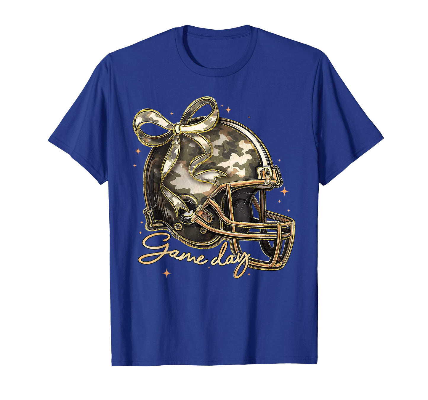 Camo Football Helmet Camouflage Game Day Touchdown Season T-Shirt