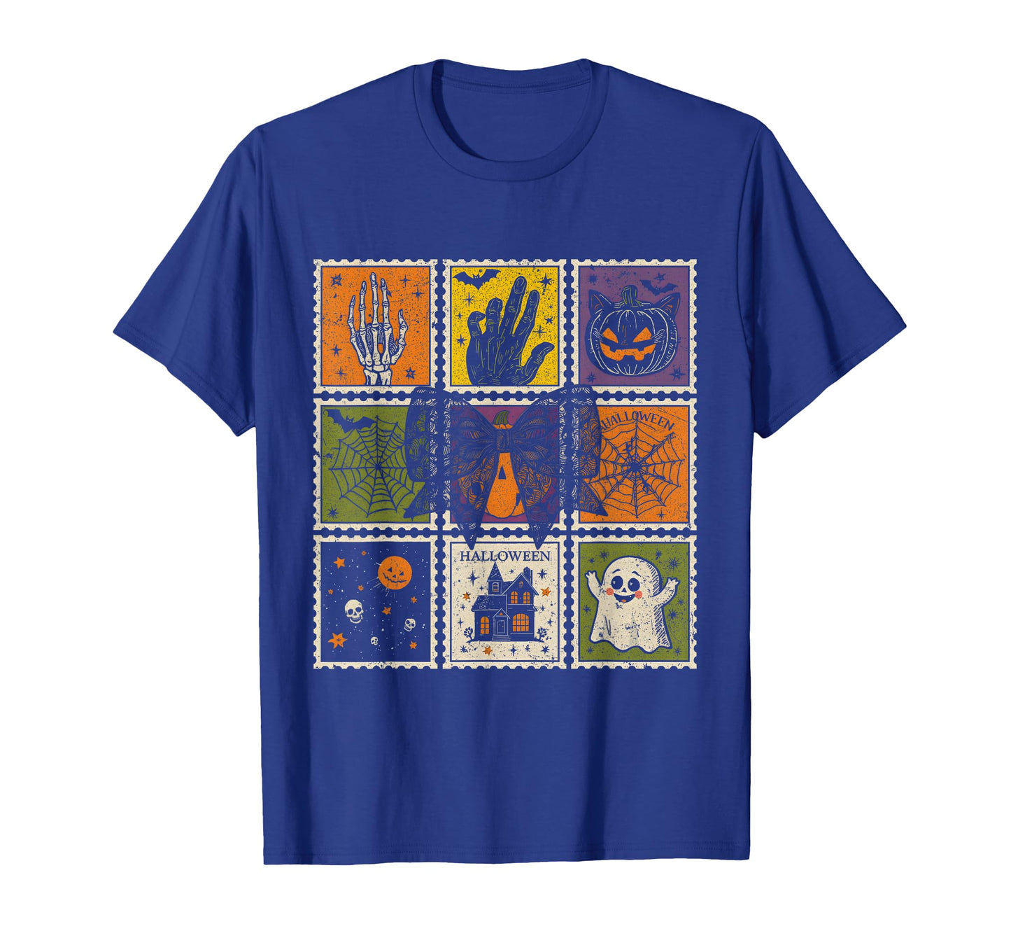 Vintage Halloween Stamps Spooky Cute Retro Design T-Shirt