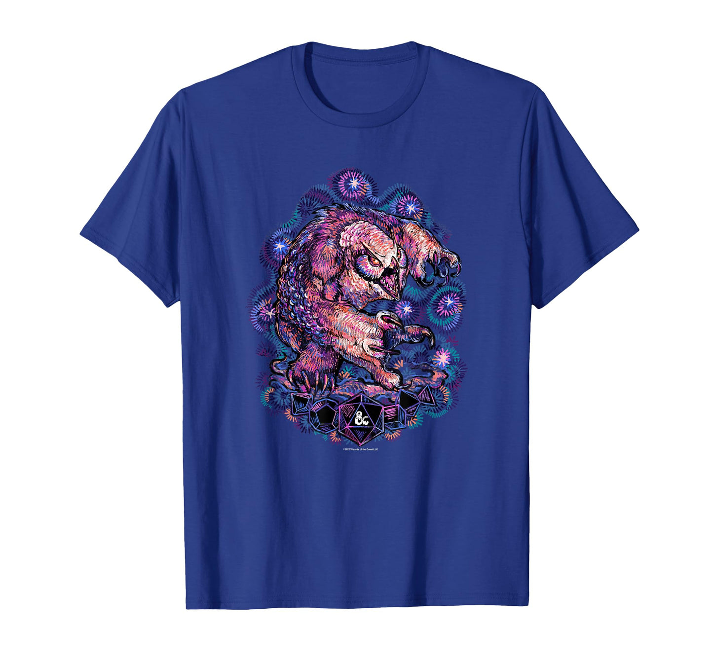 Dungeons & Dragons Starry Night Owlbear Painted Neon Logo T-Shirt