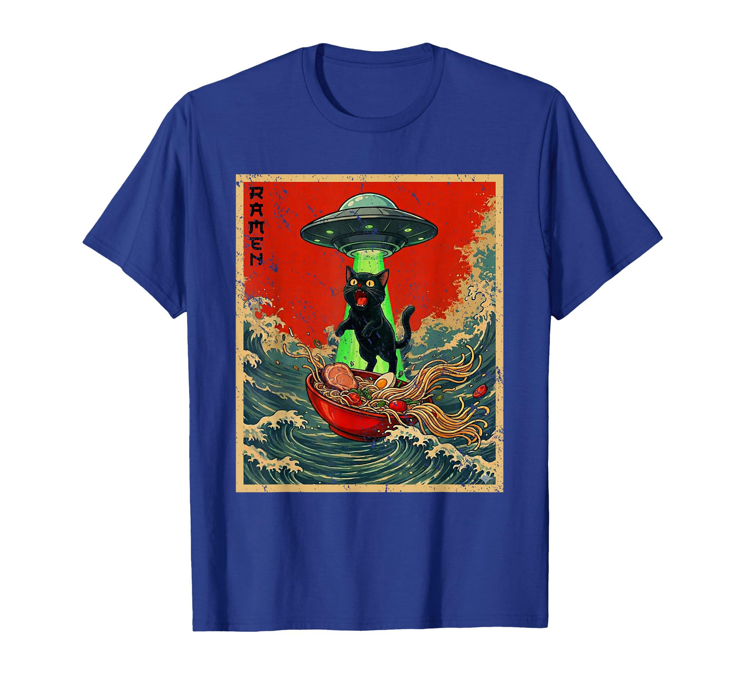 Cat Ramen UFO Japanese Anime Graphic Tees Men Women Teens T-Shirt