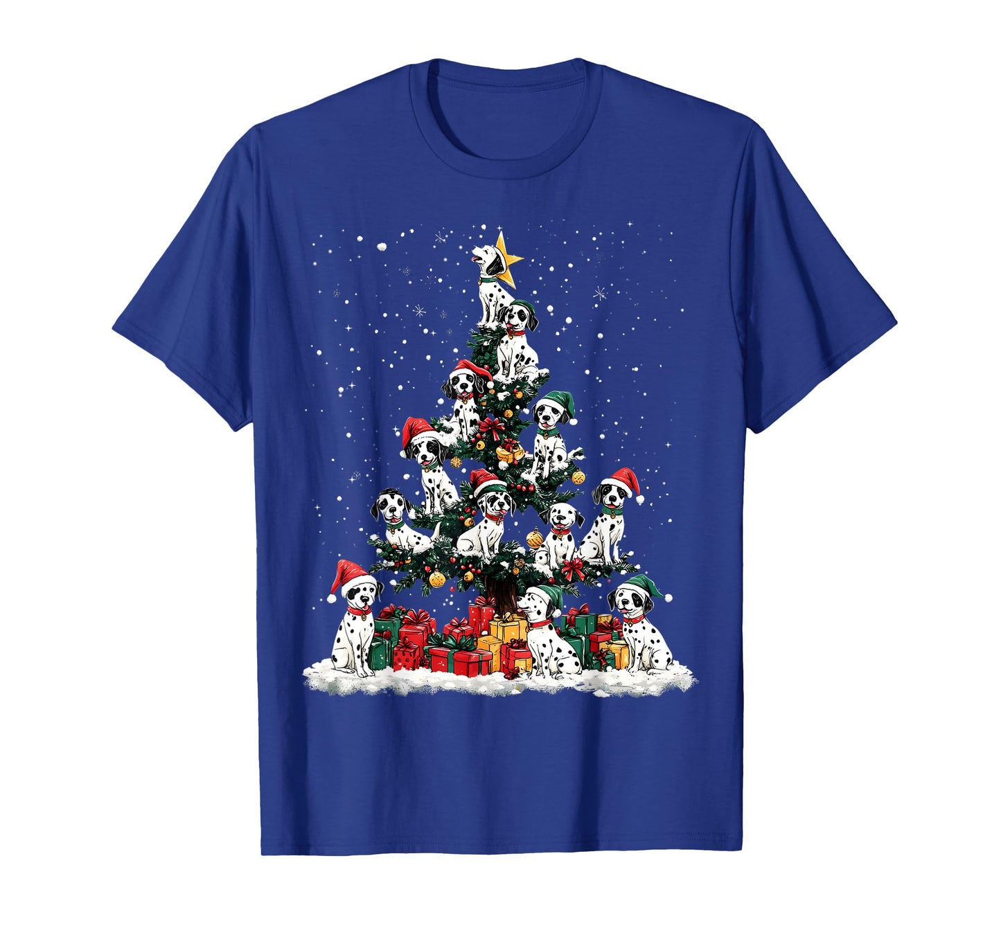 Dalmatian Christmas Tree Dog Santa Xmas Merry Dogmas Men Women Kids T-Shirt