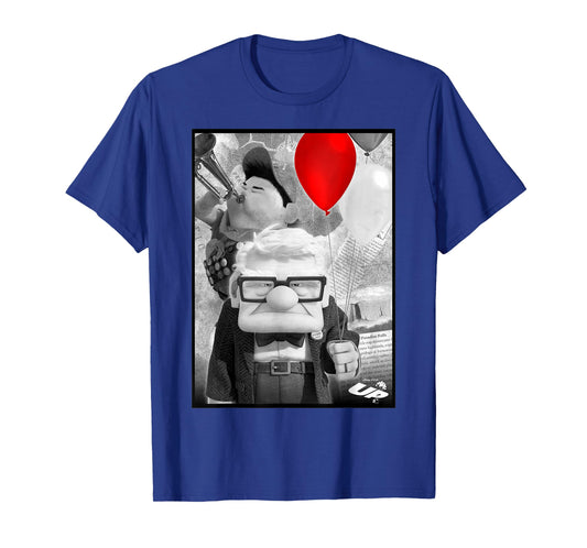 Disney Pixar Up Carl & Russell Vintage Retro Trumpet Picture T-Shirt
