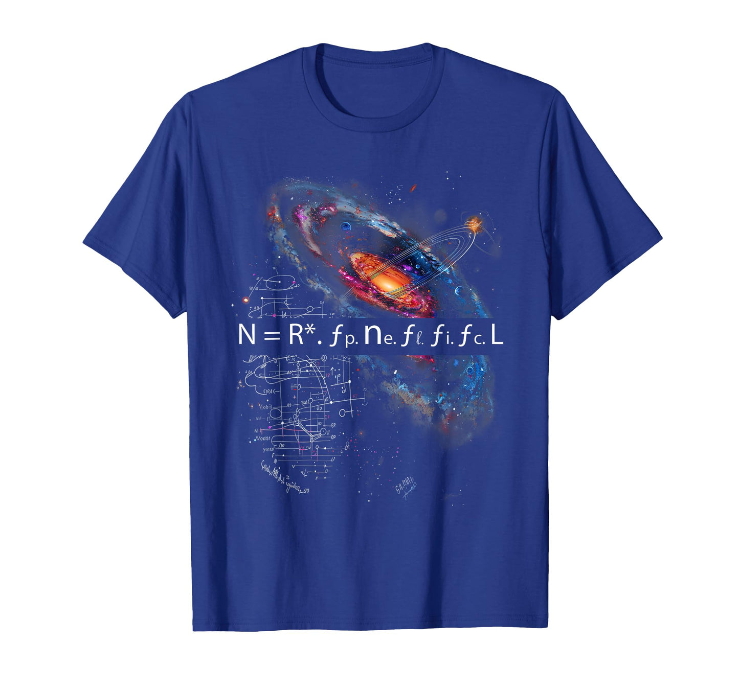 Drake Equation Estimation of Alien Civilizations T-Shirt, Small, Black