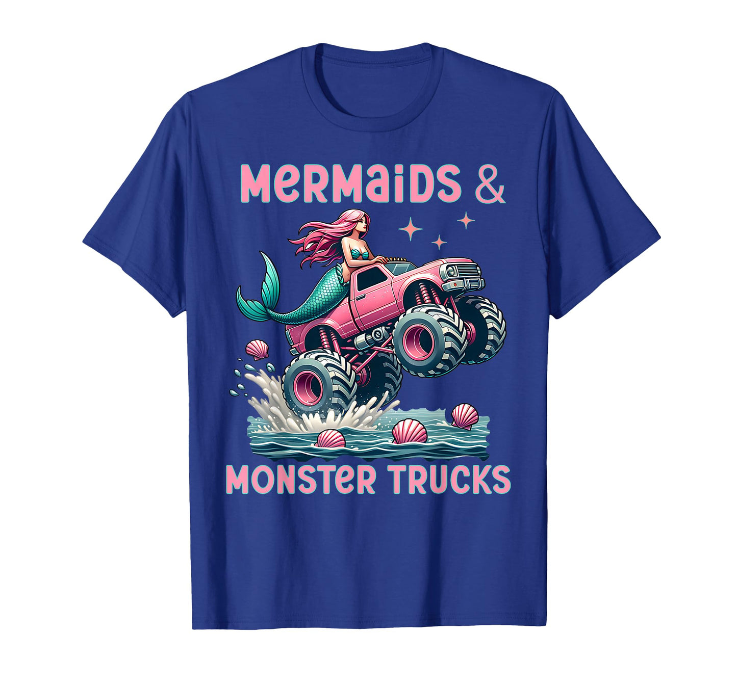 Mermaids And Monster Trucks Girls Monster Truck Show Party T-Shirt