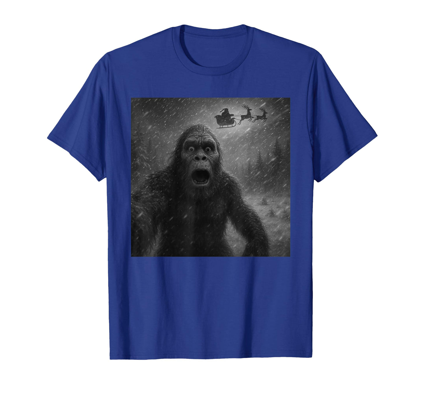 Funny Bigfoot Sasquatch Selfie Santa Claus Xmas Christmas T-Shirt