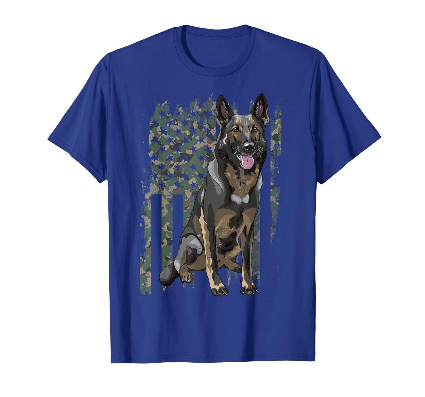 German Shepherd Shirt Patriotic Camo American Flag Dog Breed T-Shirt