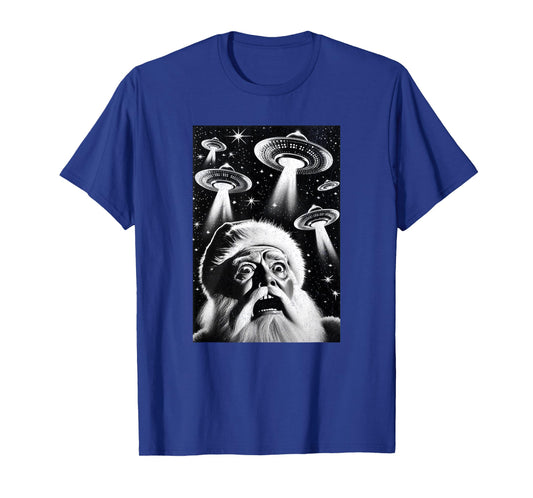 Santa UFO | Funny Invasion Meme Alien Santa Claus UFO Selfie T-Shirt