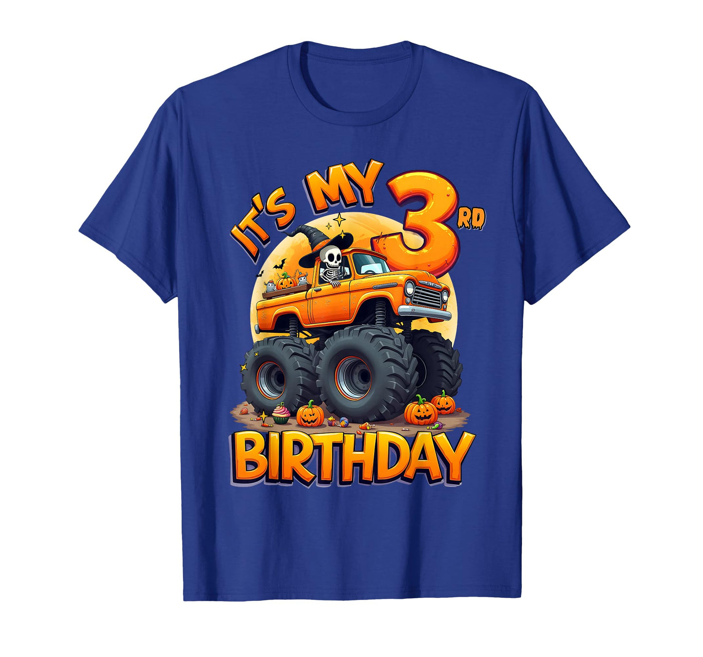 Kids It's My 3rd Birthday Boy Halloween Monster Truck T-Shirt