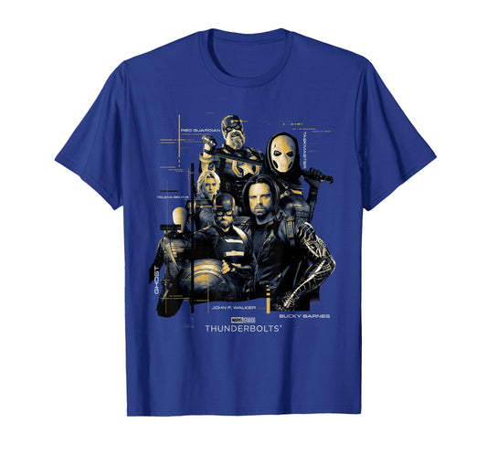 Marvel Thunderbolts Schematics Vintage Group Shot T-Shirt