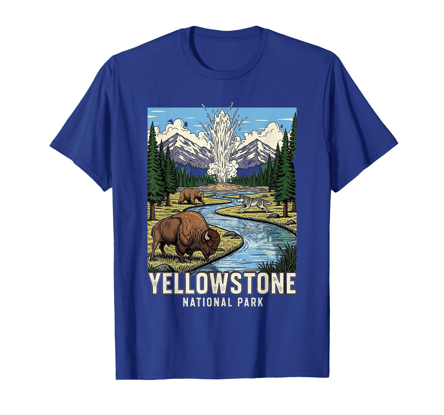 Yellowstone National Park Wildlife Scene Souvenir T-Shirt