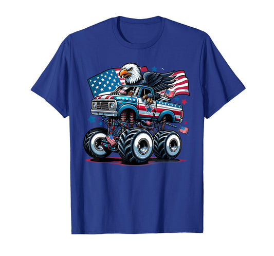 4th of July Shirts Boys American Flag USA Shirt Kids Eagle T-Shirt