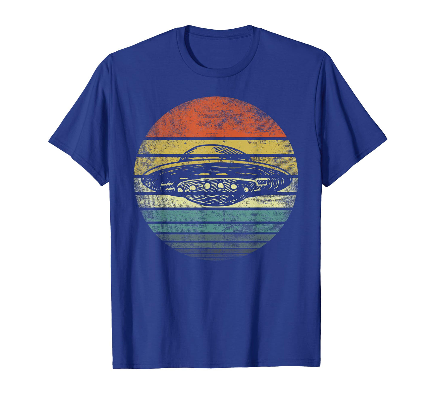 UFO Gifts Retro Sunset Funny Alien UFO Hunter Silhouette T-Shirt