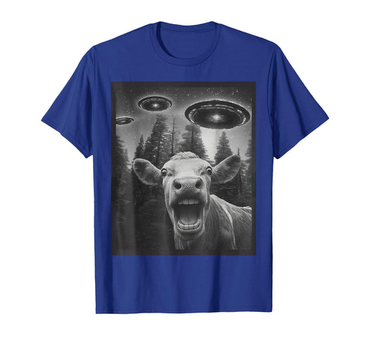 Funny Cow Selfie Alien UFO Gifts for Men Women Teen Boy Kid T-Shirt