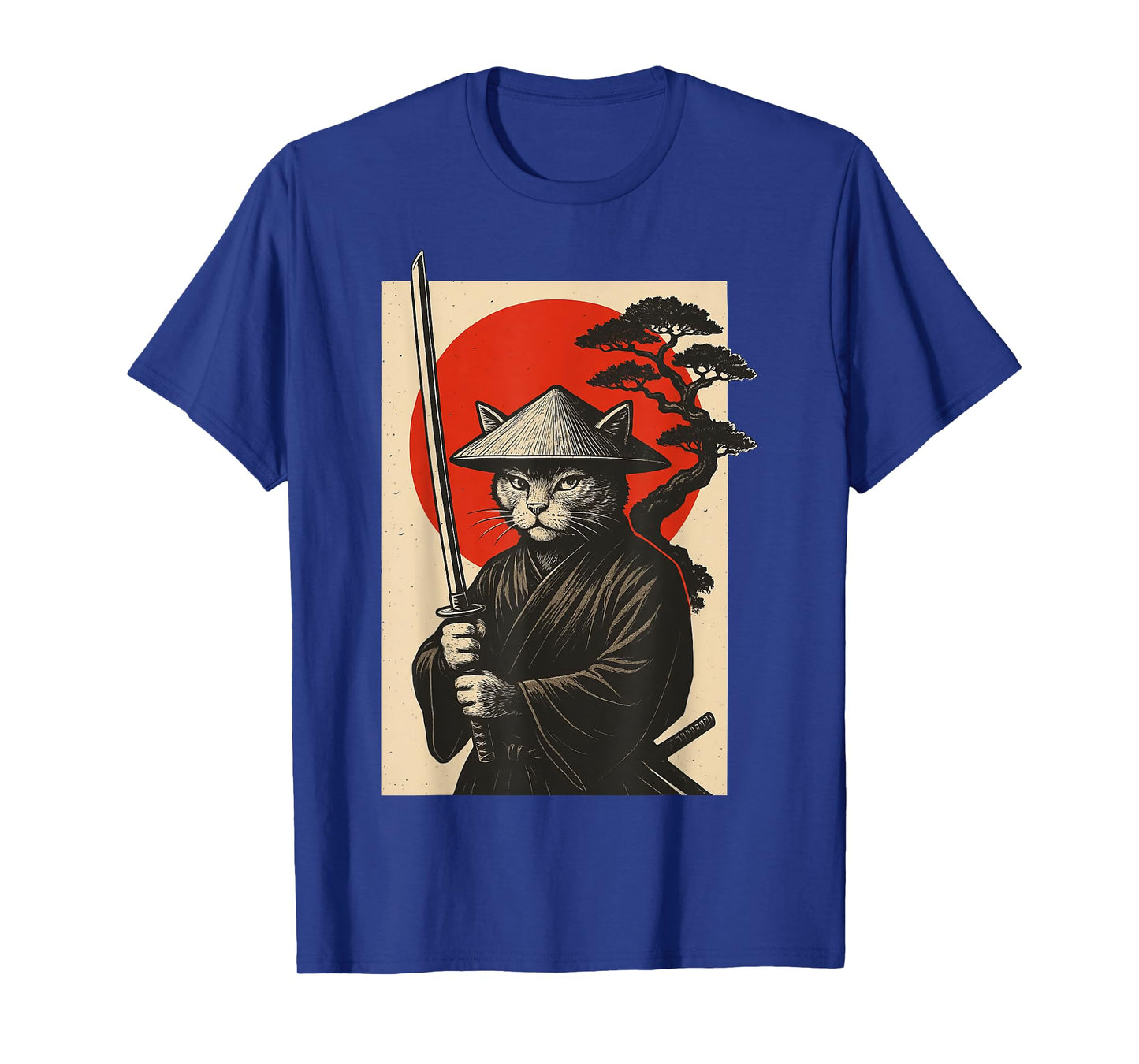 Cat Samurai Japanese Sword Anime Cat T-Shirt