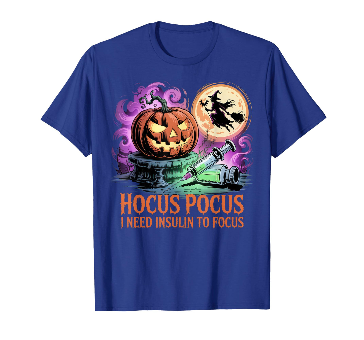 Funny Halloween Diabetic Hocus Pocus I Need Insulin to Focus T-Shirt