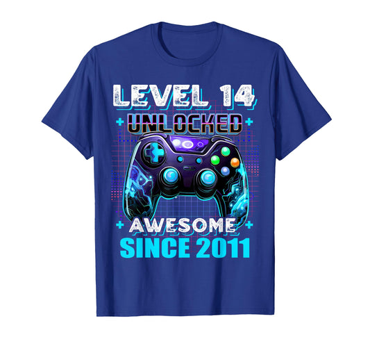 14th Birthday Boy Level 14 Gamer 14 Year Video Game Party T-Shirt