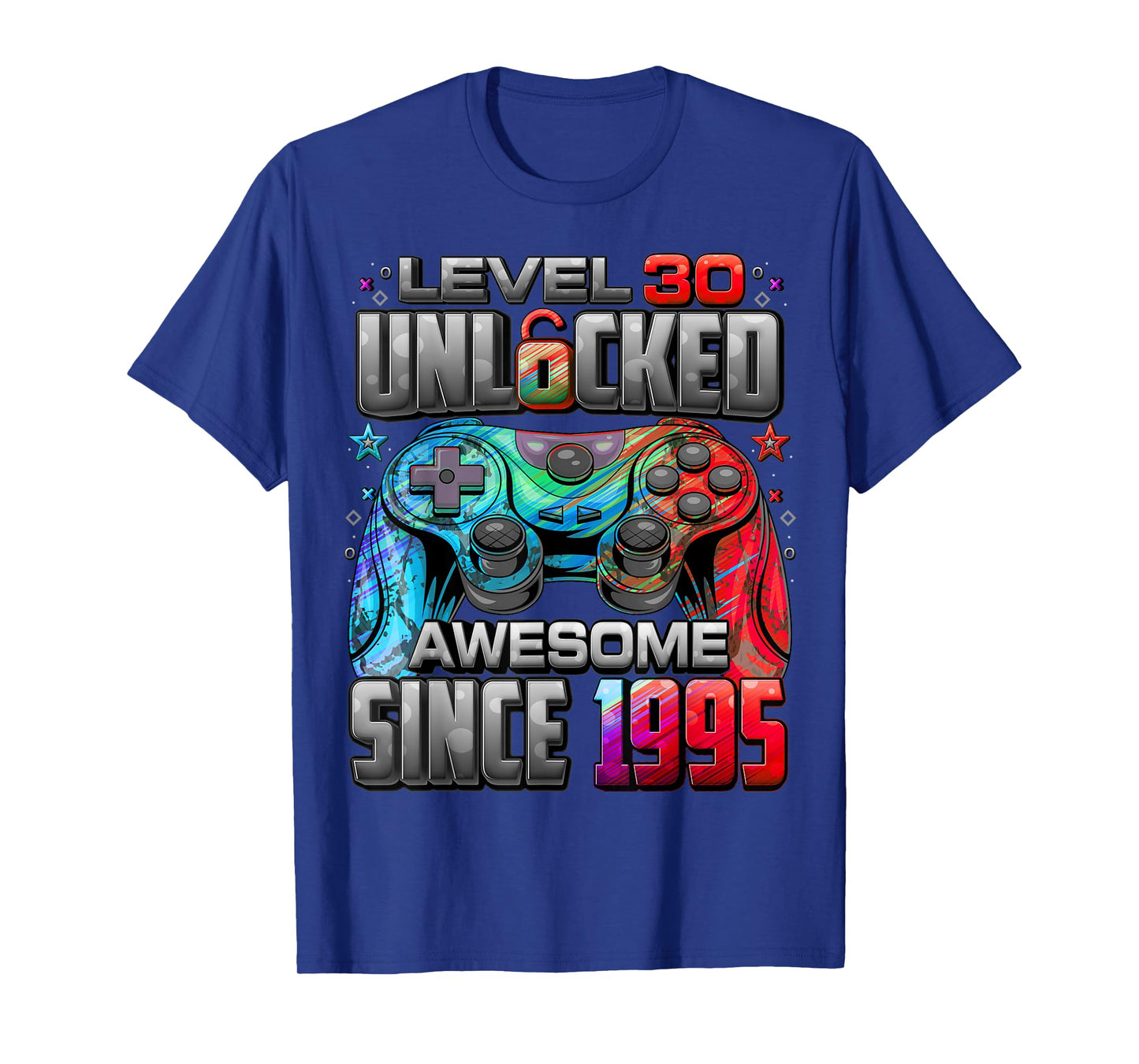 Level 30 Unlocked Awesome Since 1995 30th Birthday Gaming T-Shirt
