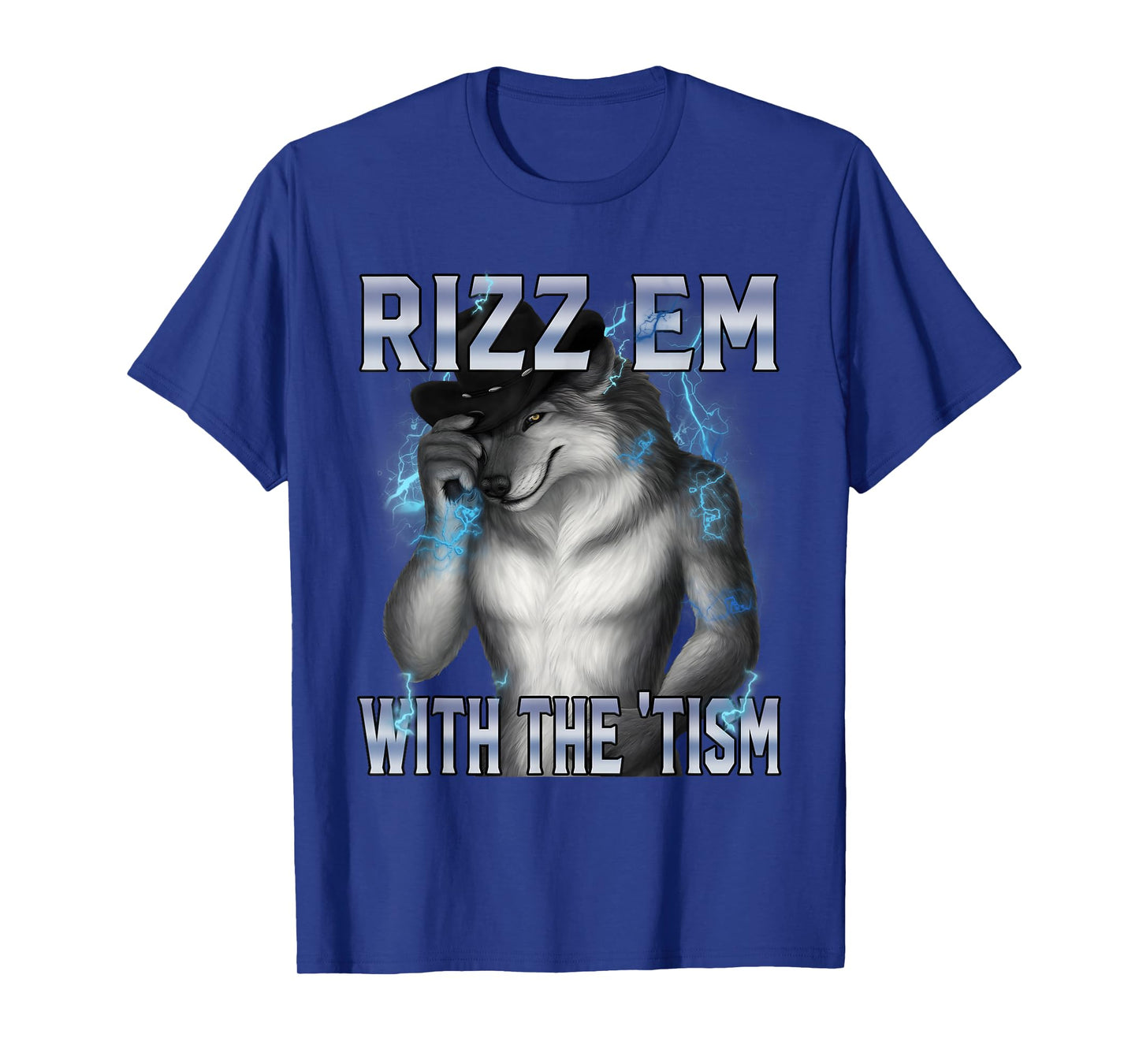 Funny Alpha Wolf Rizz'em With The Tism 90s Unhinged Werewolf T-Shirt