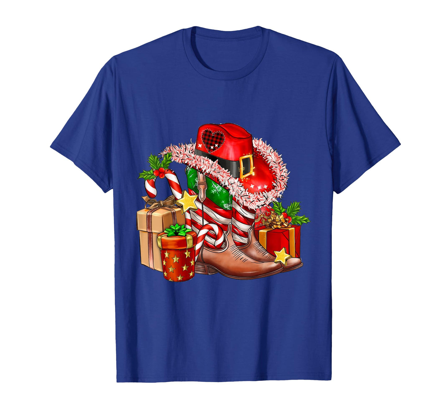 Merry Christmas Y'all Western Country Cowboy Boots T-Shirt