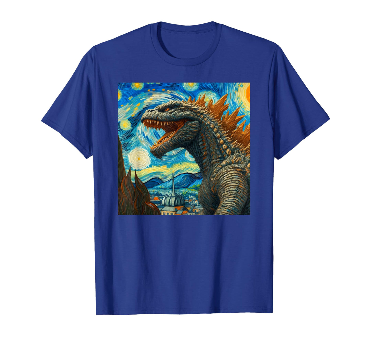 Vintage Japanese Monster Kaiju Van Gogh Starry Night T-Shirt