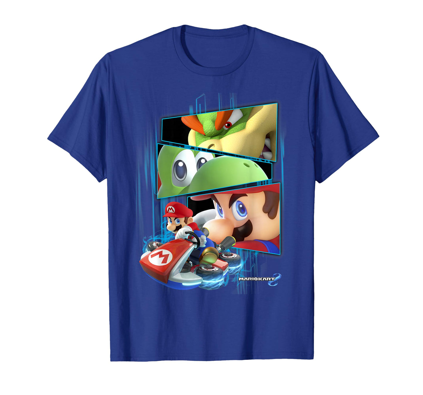 Nintendo Mario Kart 8 Yoshi Bowser Race Eyes Graphic T-Shirt T-Shirt