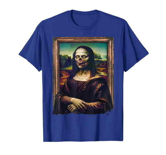 Mona Lisa Art Halloween Funny Zombie T-Shirt