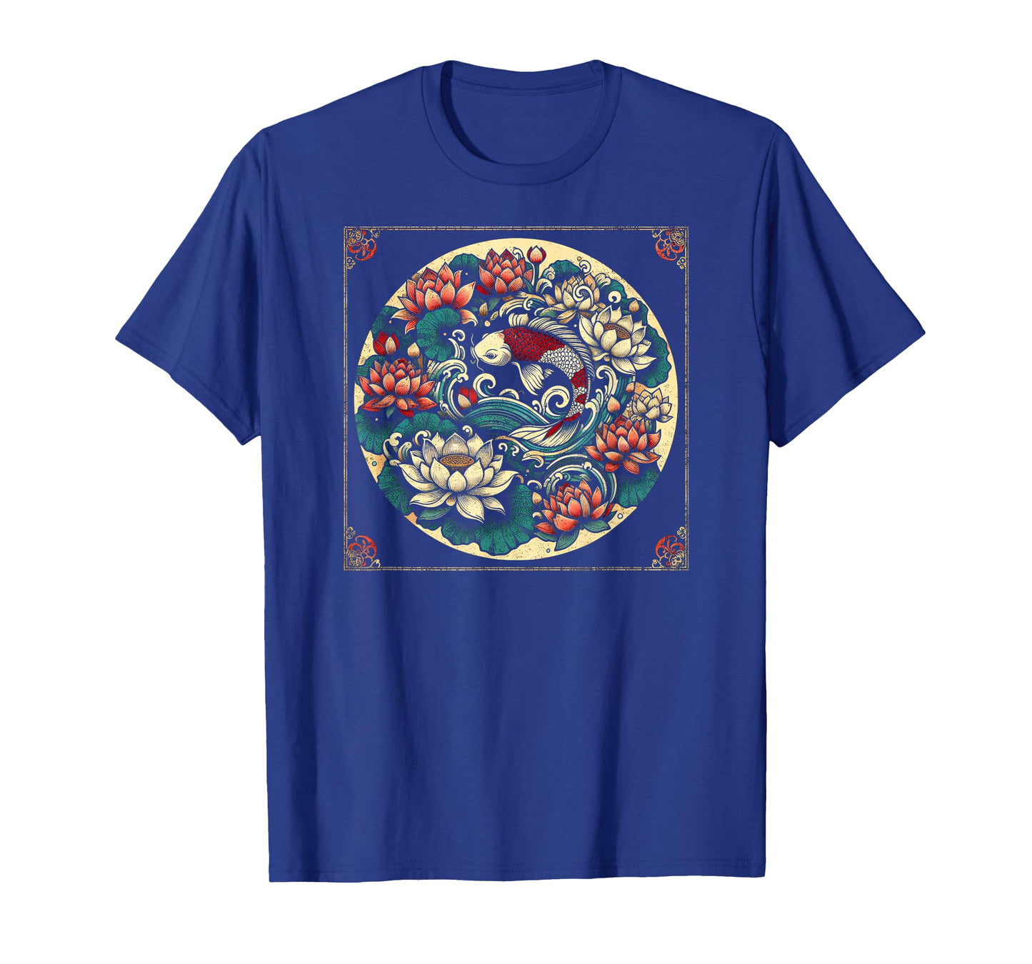 Japanese Koi Fish Lotus Design T-Shirt