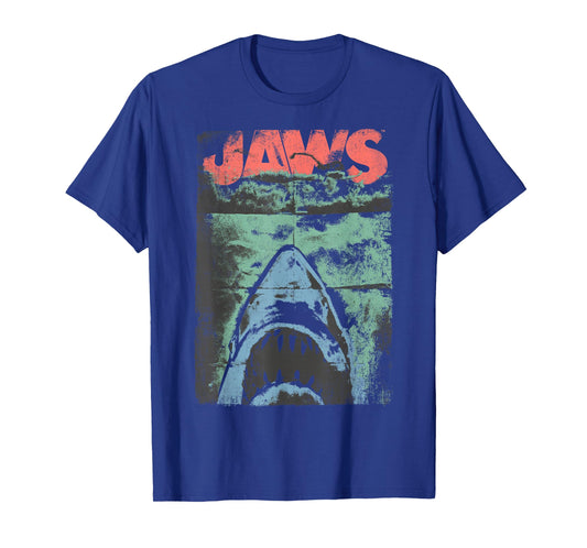 Jaws Distressed Retro Movie Poster Graphic T-Shirt T-Shirt
