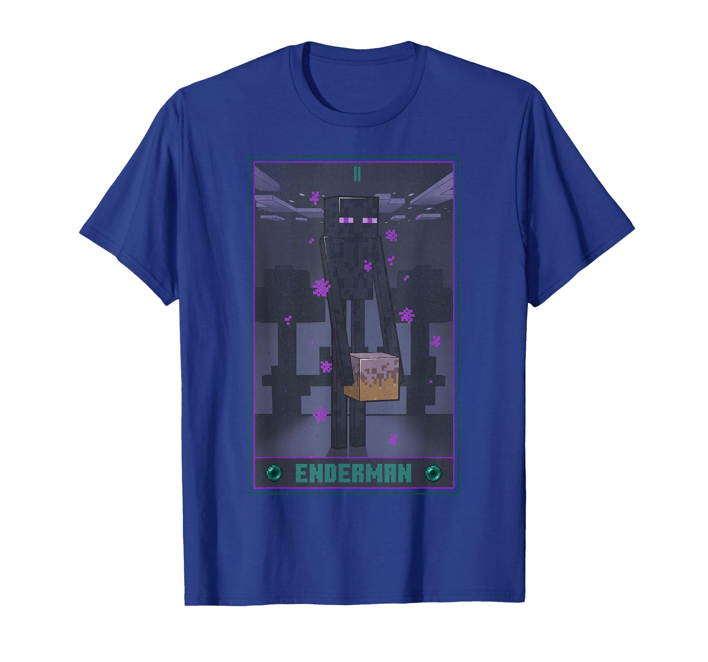 Minecraft Enderman Tarot T-Shirt - Unisex-Adults, Kids - Black - Short Sleeve - Cotton, Polyester - Size: Small