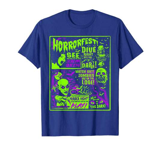 Vintage Horrorfest Halloween Movie Poster Old Time Horror T-Shirt