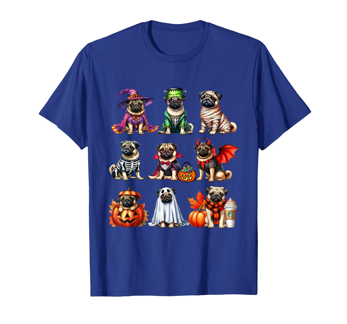 Pug Halloween Costume Spooky Ghost Pumpkin Pug Halloween T-Shirt