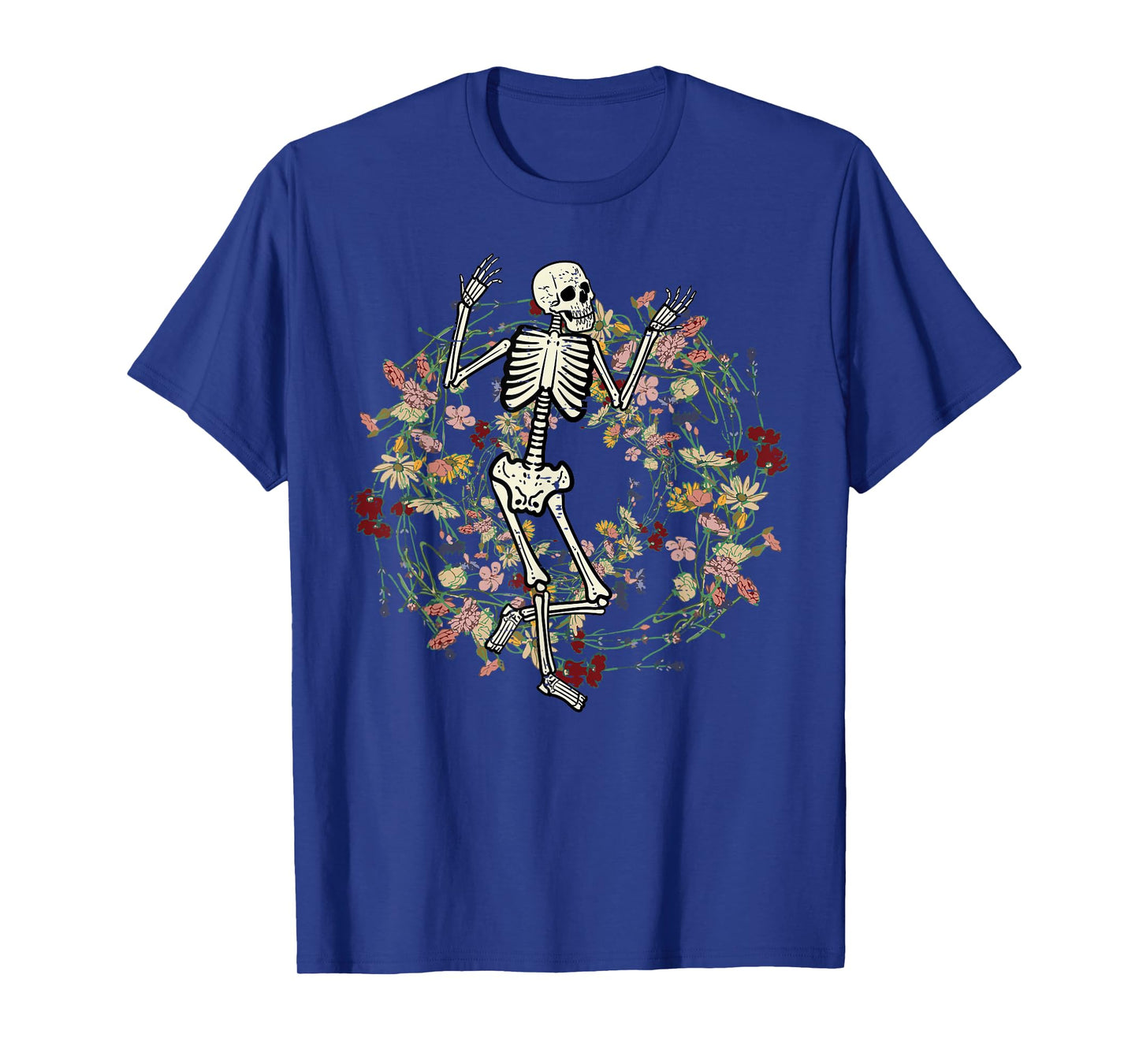 Floral Skeleton Funny Goth Halloween Costume Men Women Kids T-Shirt