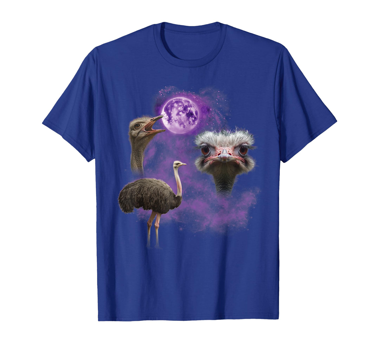 Funny Ostrich Shirt - Ostriches Howling at the Moon T-Shirt