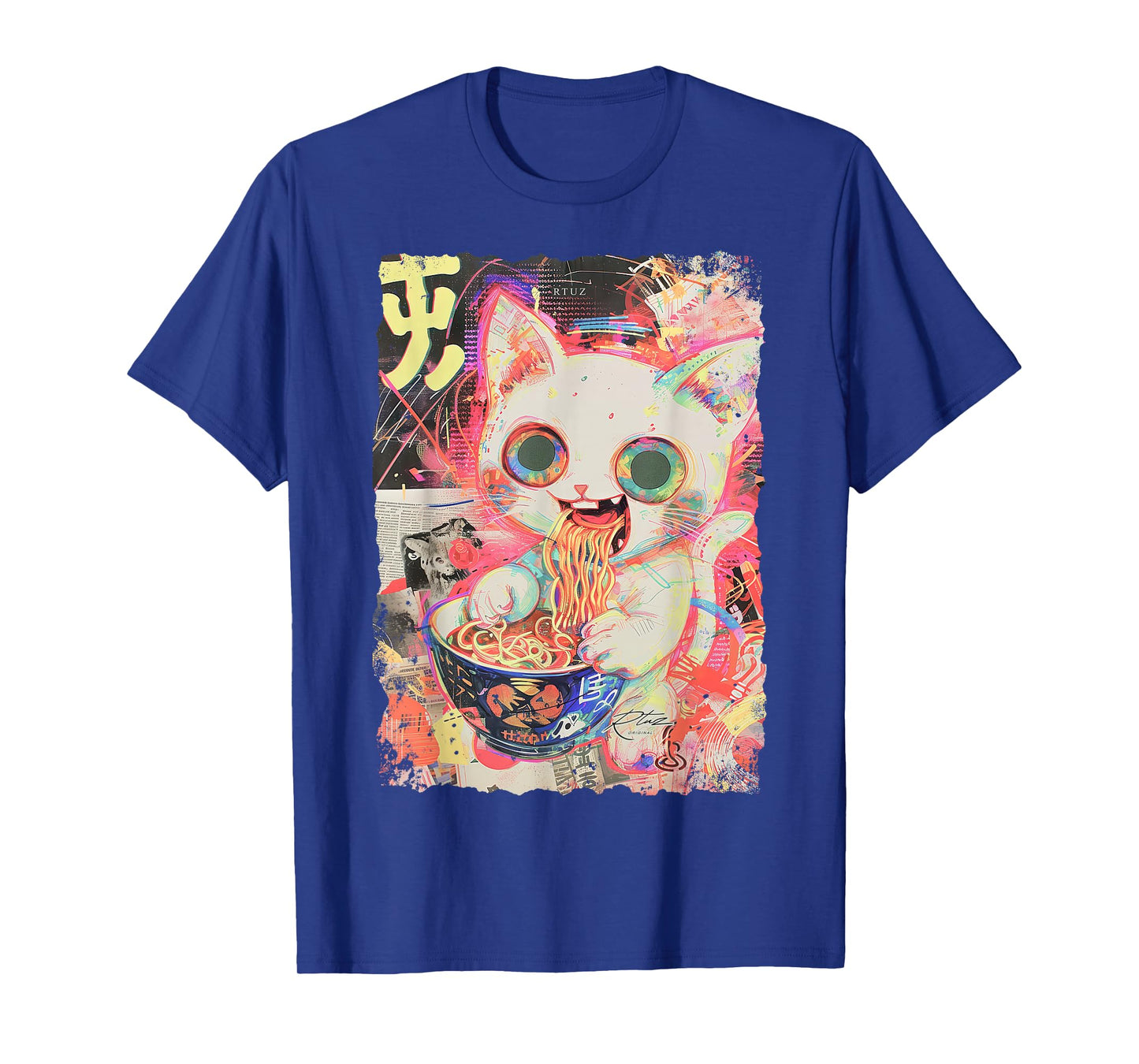 Ramen Noodles Cat Japan Y2K Kawaii Retro Cats Manga Anime T-Shirt